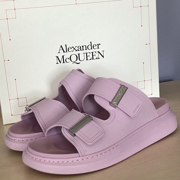 Alexander McQueen Rubber Double Straps Slides 39
